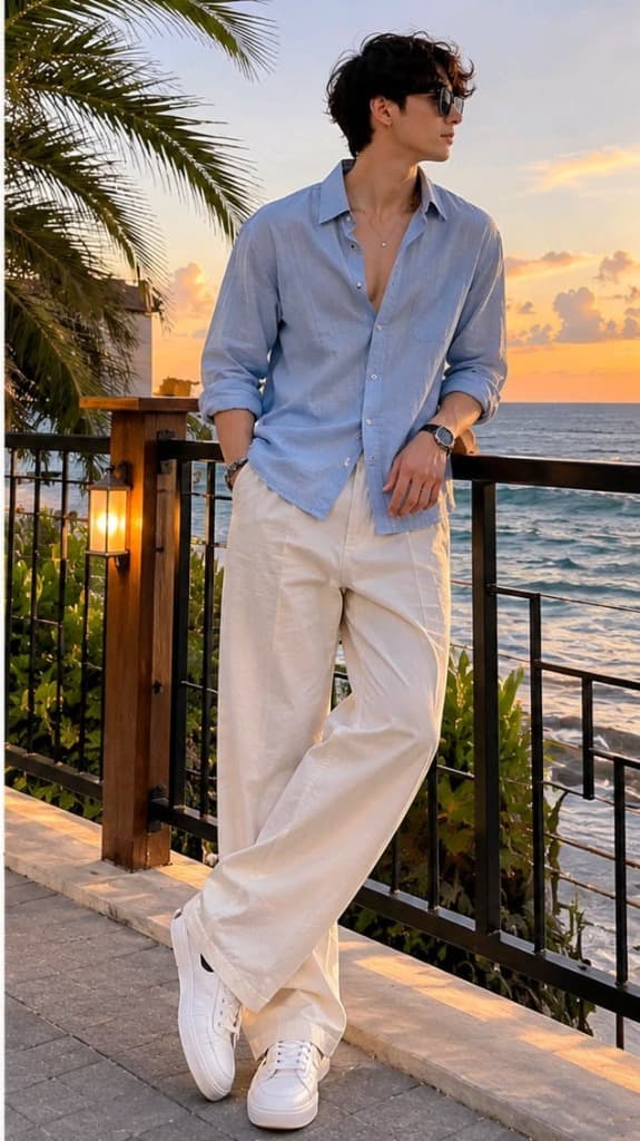 Relaxed Linen Beach Shirt