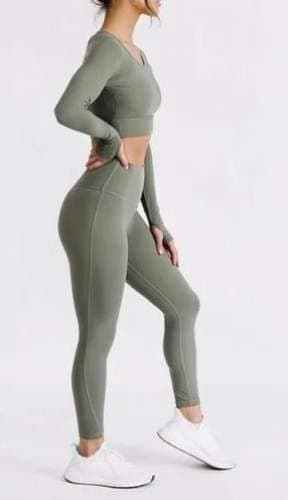 Sage Green Long-Sleeve Active Set